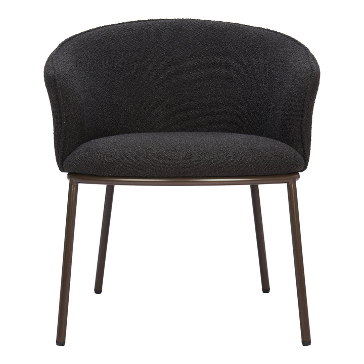 Essen Dining Chair Black Steel Frame Teddy Fabric Comfortable Modern Design Image 3