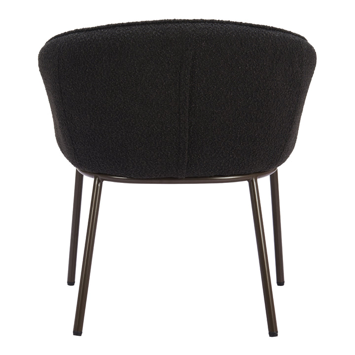 Essen Dining Chair Black Steel Frame Teddy Fabric Comfortable Modern Design Image 4