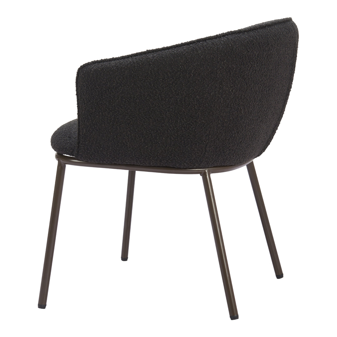 Essen Dining Chair Black Steel Frame Teddy Fabric Comfortable Modern Design Image 5