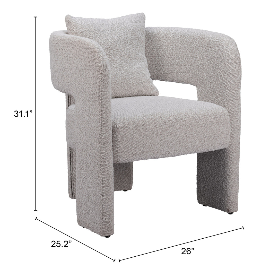 Melilla Dining Chair Misty Gray Modern Fabric Elegant Seat Hospitality Home Image 8