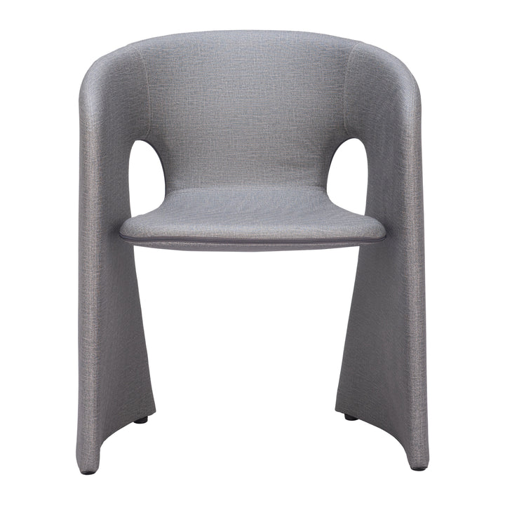 Rosyth Dining Chair Slate Gray Modern Vinyl Steel Frame Durable Furniture Image 3