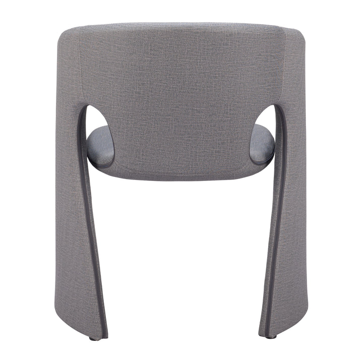 Rosyth Dining Chair Slate Gray Modern Vinyl Steel Frame Durable Furniture Image 4