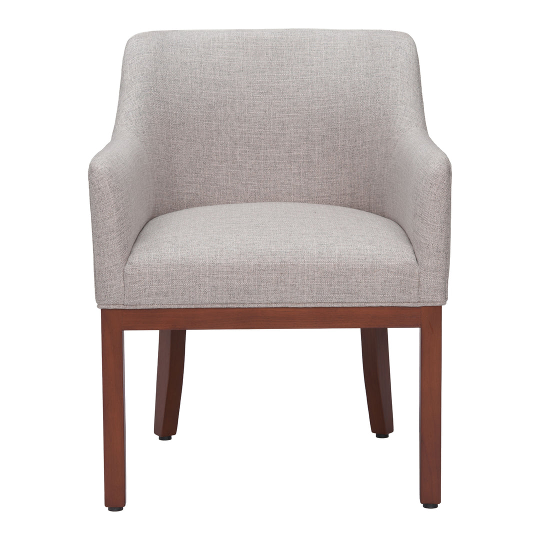 Berbera Dining Chair Gray Modern Upholstered Performance Fabric Solid Wood Frame Image 3