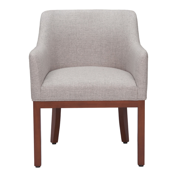 Berbera Dining Chair Gray Modern Upholstered Performance Fabric Solid Wood Frame Image 3