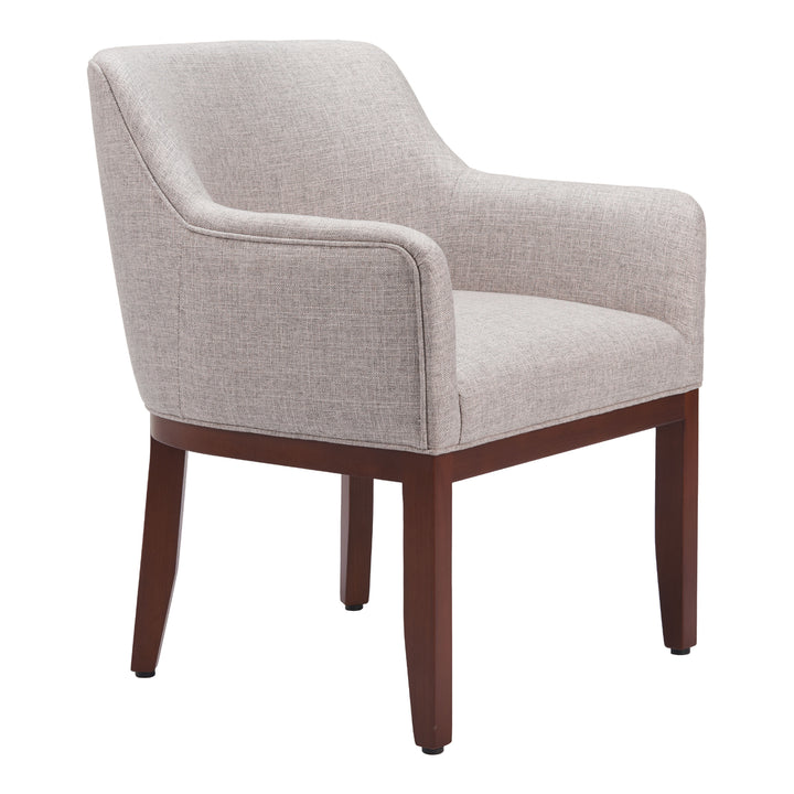 Berbera Dining Chair Gray Modern Upholstered Performance Fabric Solid Wood Frame Image 6