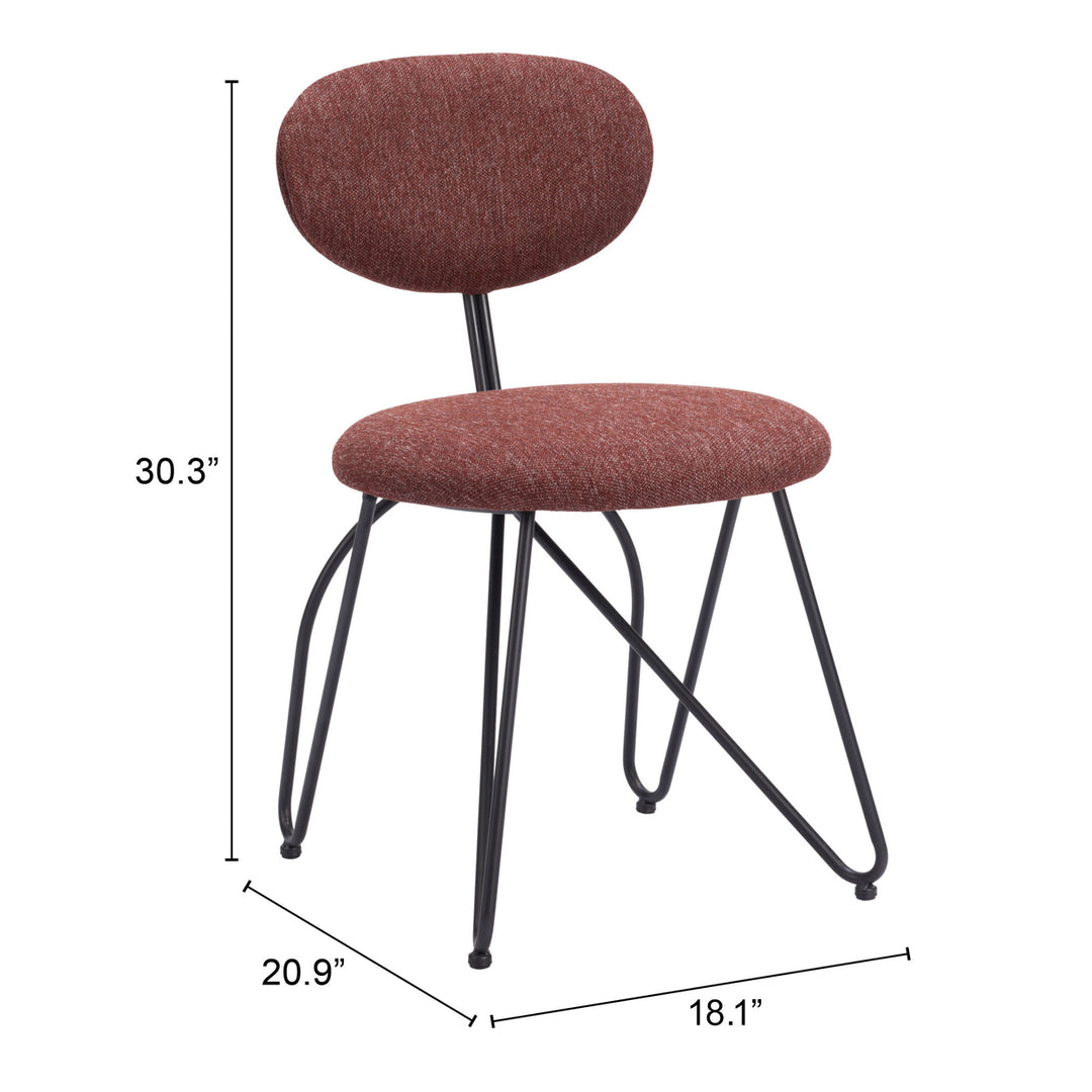Novi Dining Chair (Set of 2) Maroon Brown Image 8