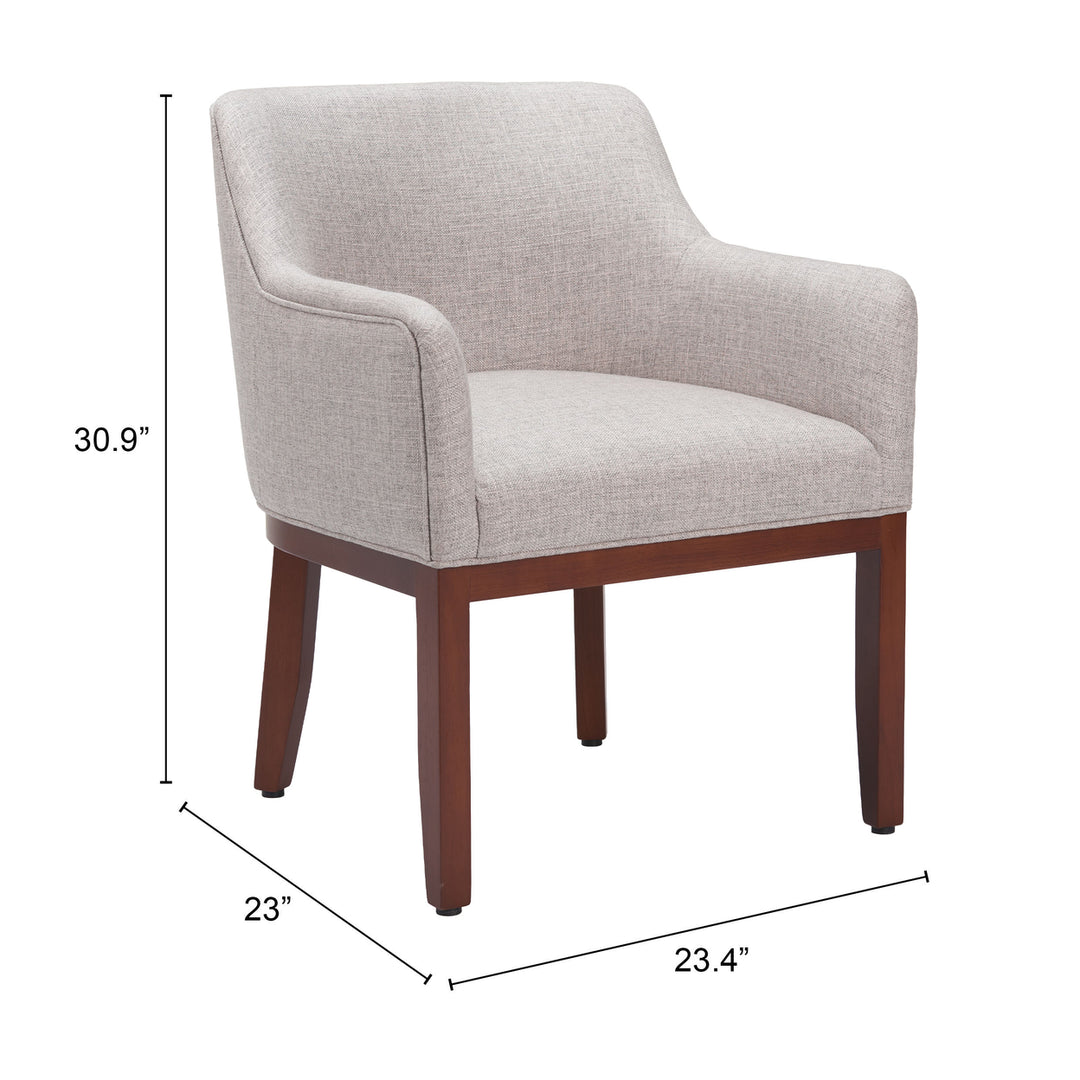 Berbera Dining Chair Gray Modern Upholstered Performance Fabric Solid Wood Frame Image 10