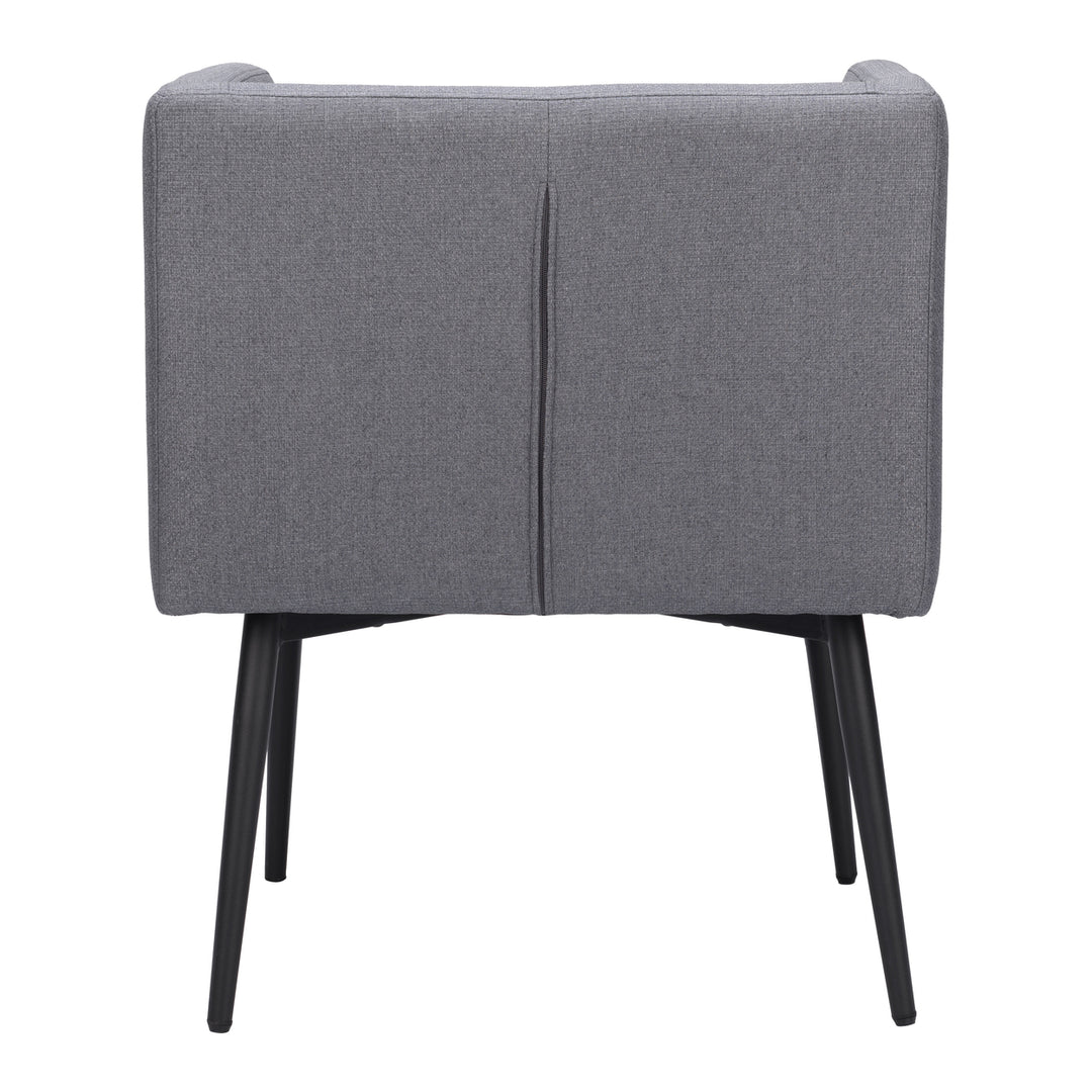 Horbat Dining Chair Gray Modern Art Deco Design Durable Poly Linen Steel Frame Image 4