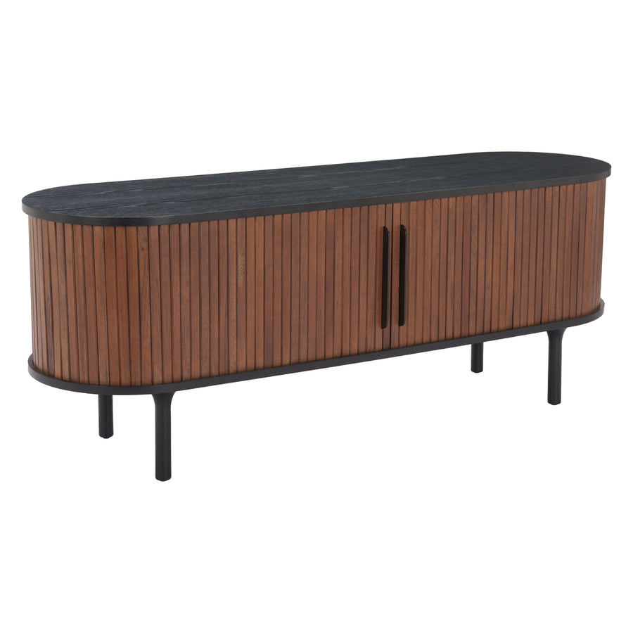 Koriana Entertainment Stand Black Walnut MDF Wood Storage Modern Design Image 1