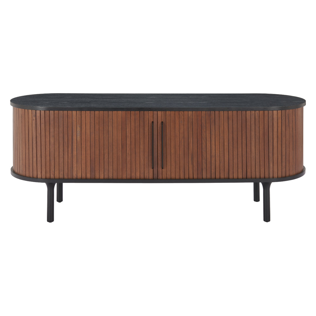 Koriana Entertainment Stand Black Walnut MDF Wood Storage Modern Design Image 3