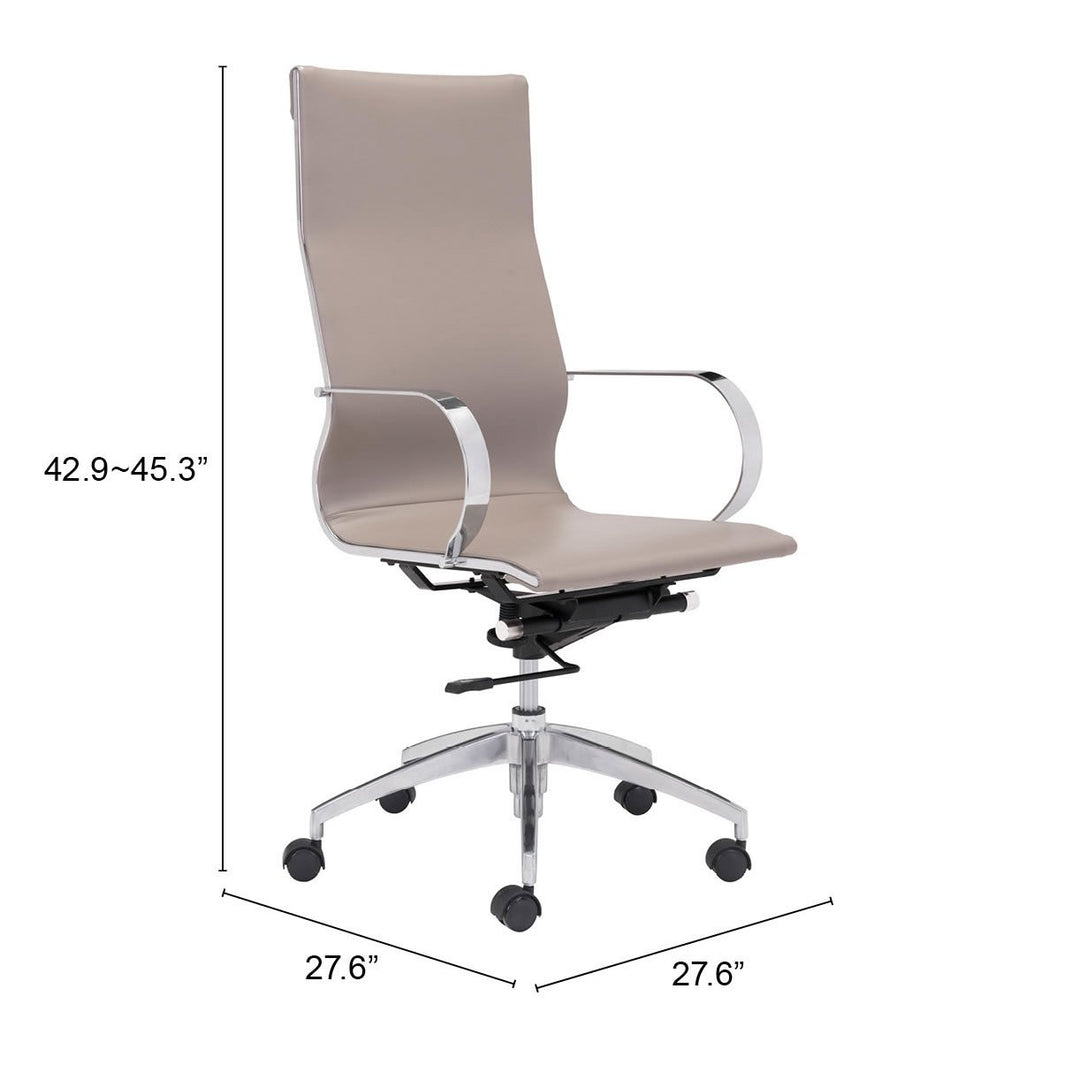 Glider High Back Office Chair Taupe Image 8