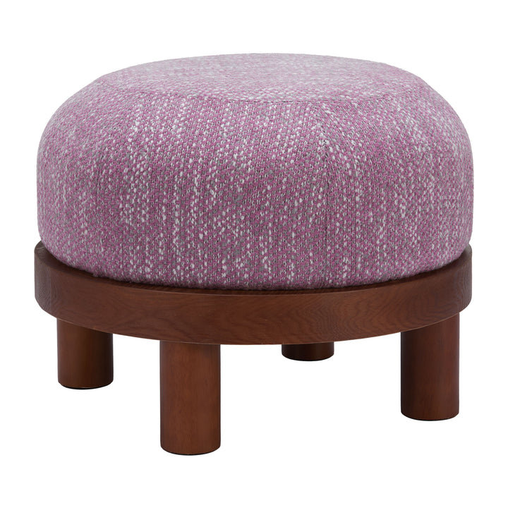 Gome Ottoman Wisteria Purple Solid Wood Frame Soft Cushion Versatile Seating Image 1