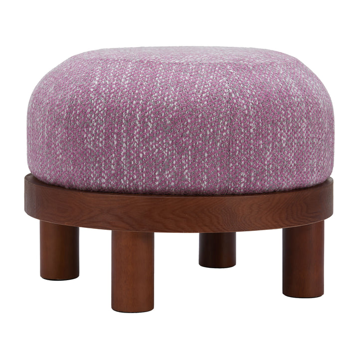 Gome Ottoman Wisteria Purple Solid Wood Frame Soft Cushion Versatile Seating Image 4