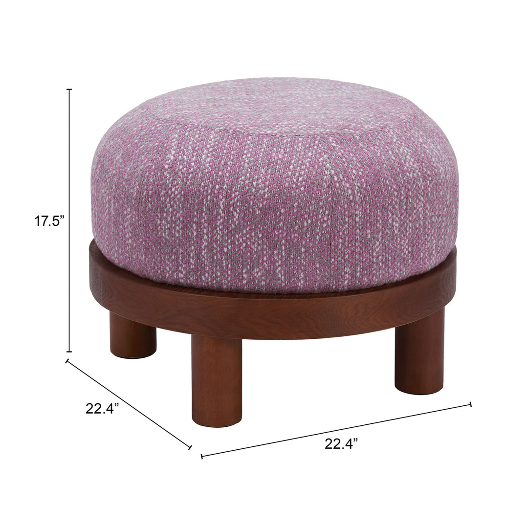 Gome Ottoman Wisteria Purple Solid Wood Frame Soft Cushion Versatile Seating Image 7