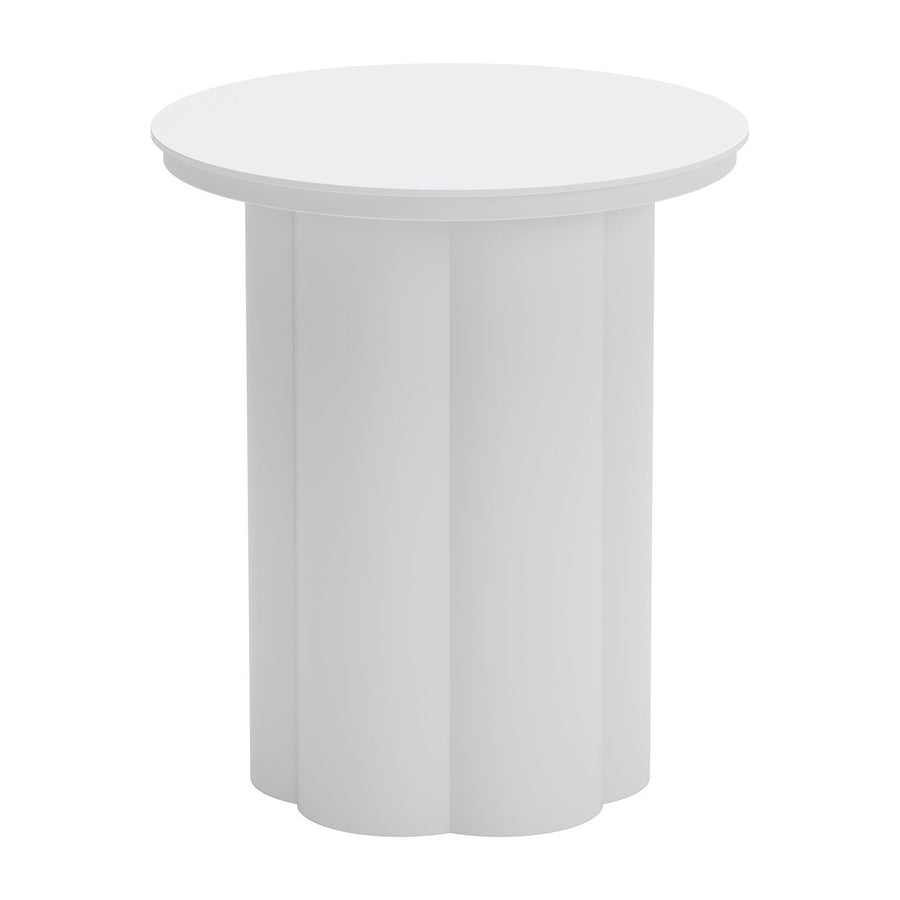 Kogur White Side Table Modern Chic Accent for Living Room Image 1