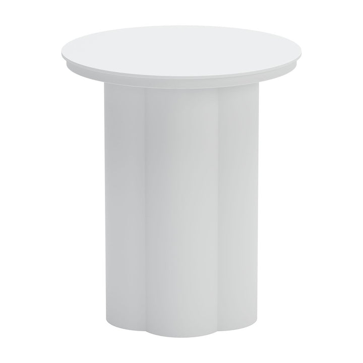 Kogur White Side Table Modern Chic Accent for Living Room Image 2