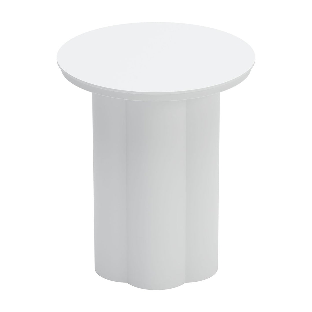 Kogur White Side Table Modern Chic Accent for Living Room Image 4