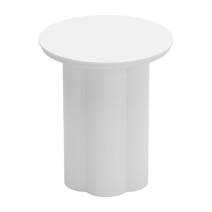 Kogur White Side Table Modern Chic Accent for Living Room Image 4