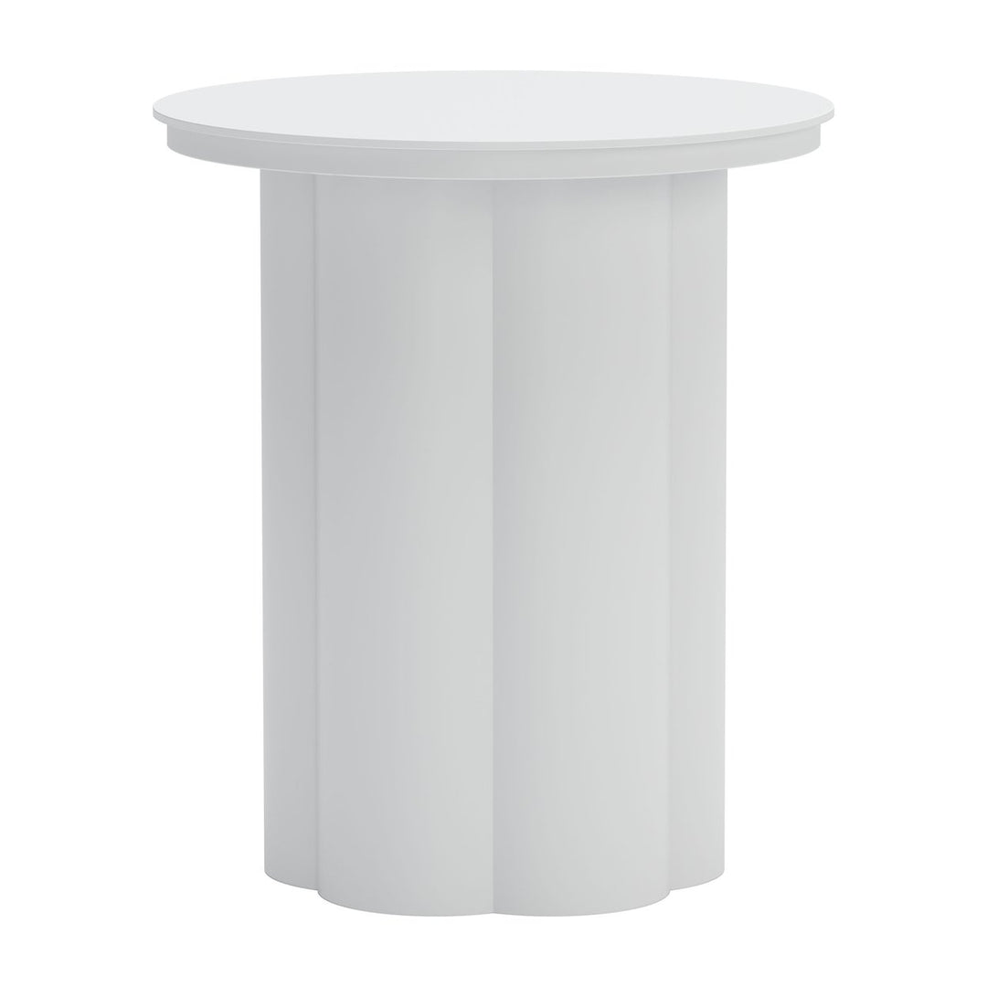 Kogur White Side Table Modern Chic Accent for Living Room Image 5