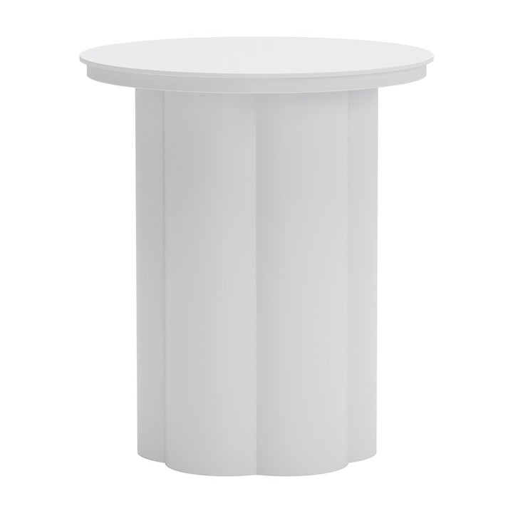 Kogur White Side Table Modern Chic Accent for Living Room Image 5