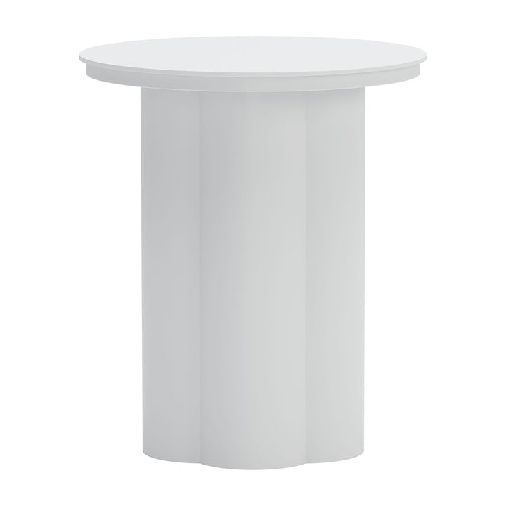 Kogur White Side Table Modern Chic Accent for Living Room Image 6