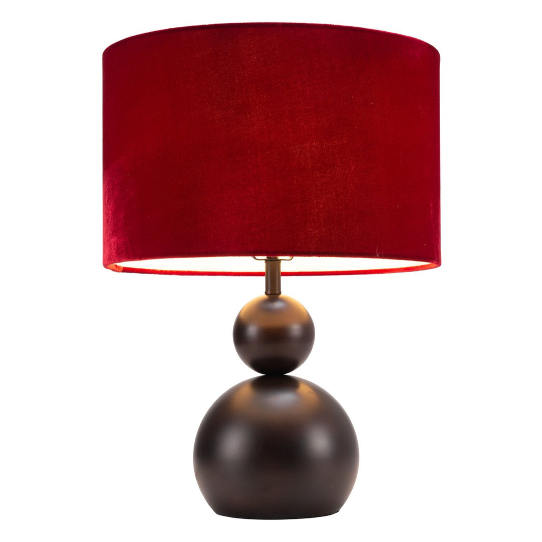 Shobu Table Lamp Red Boho Art Deco Modern Design 16 inches High Image 1