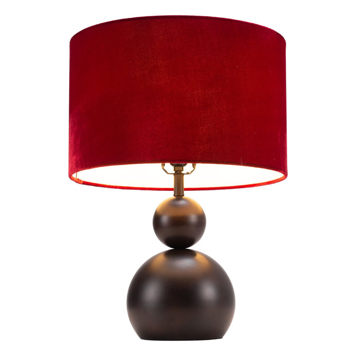 Shobu Table Lamp Red Boho Art Deco Modern Design 16 inches High Image 3