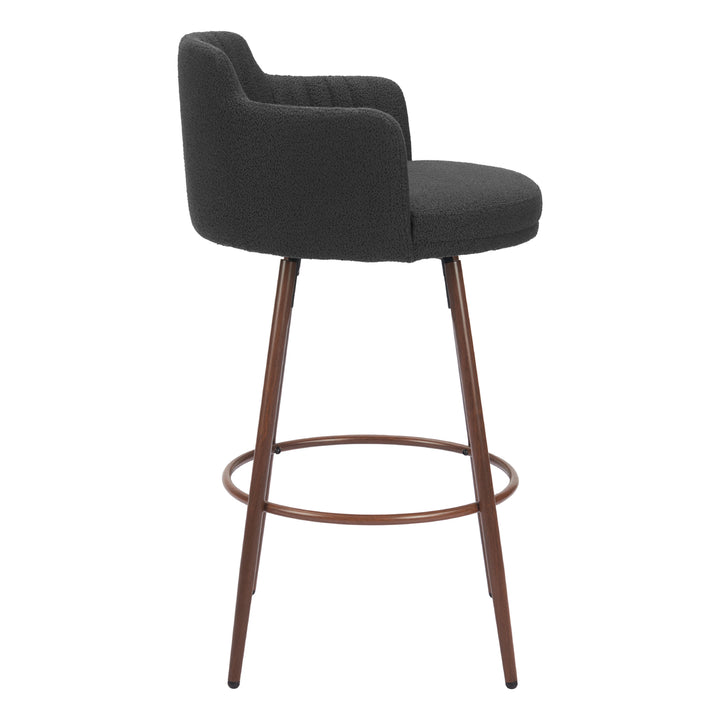 Kono Swivel Barstool Set of 2 Black Walnut Steel Fabric Modern Design Image 2