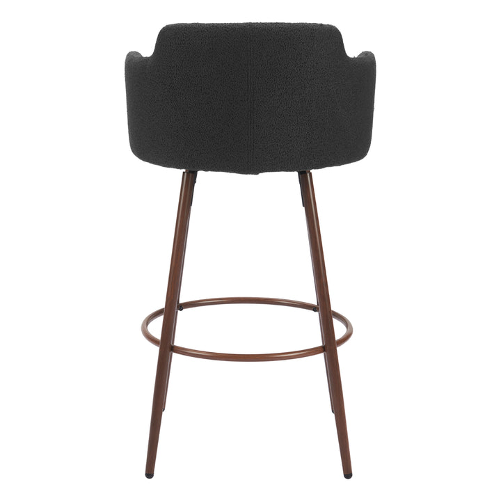 Kono Swivel Barstool Set of 2 Black Walnut Steel Fabric Modern Design Image 4