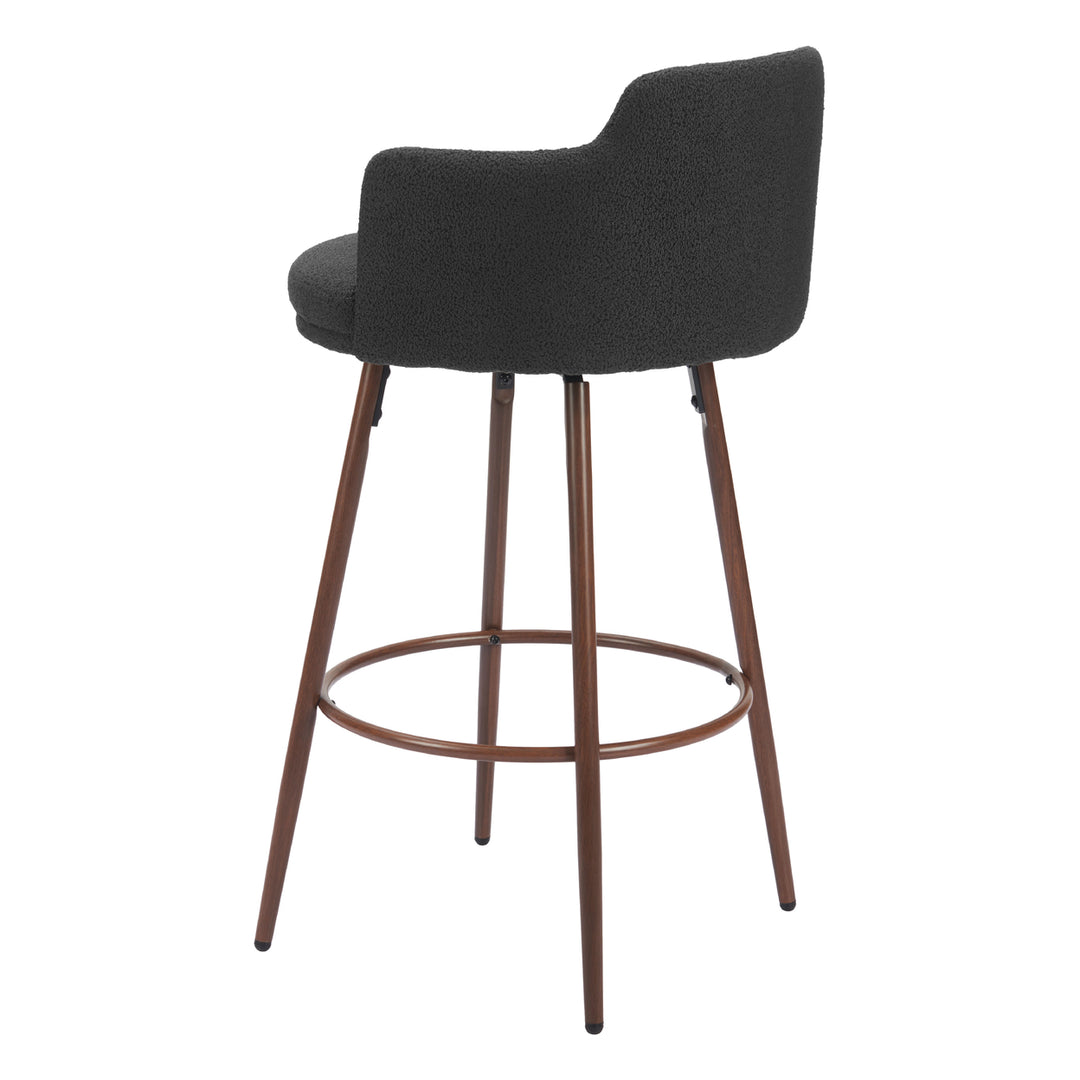 Kono Swivel Barstool Set of 2 Black Walnut Steel Fabric Modern Design Image 5