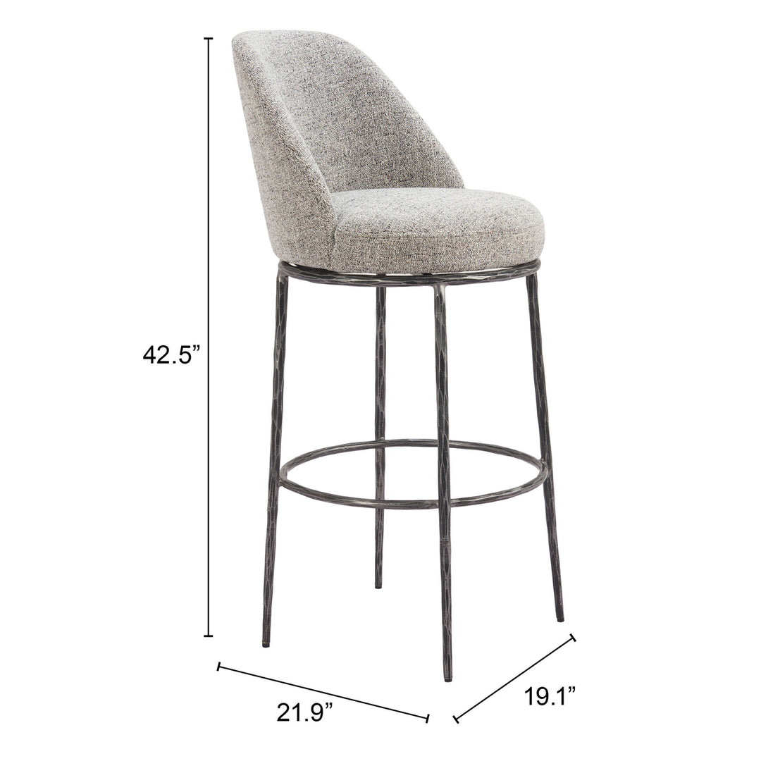 Nordhavn Swivel Barstool Gray Image 9