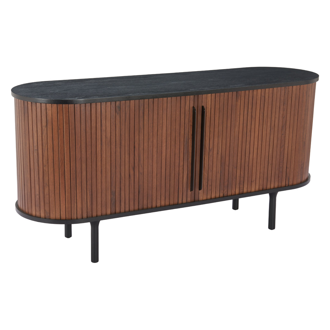 Koriana Sideboard Black Walnut MDF Wood Storage Modern Glam Furniture Image 1