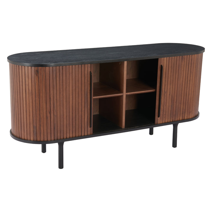 Koriana Sideboard Black Walnut MDF Wood Storage Modern Glam Furniture Image 6