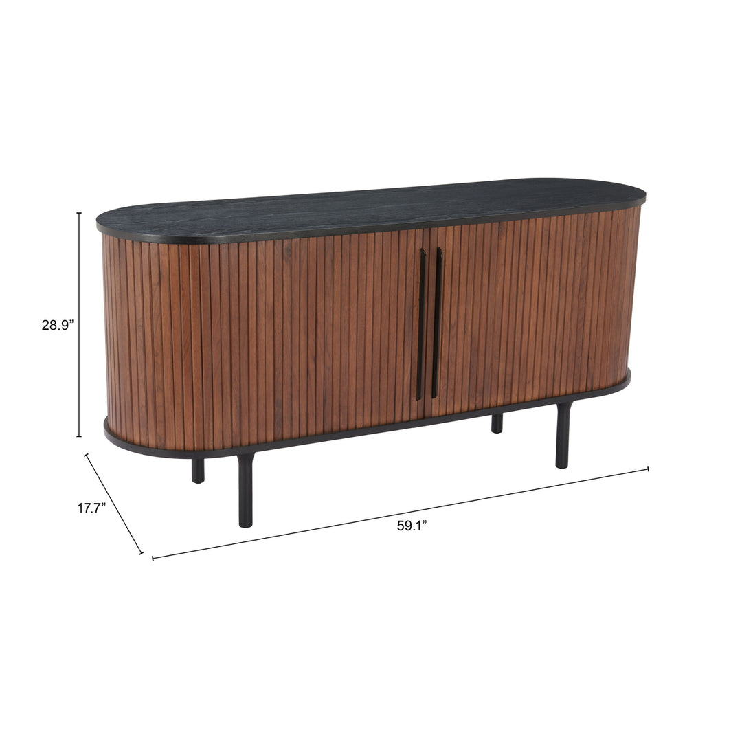 Koriana Sideboard Black Walnut MDF Wood Storage Modern Glam Furniture Image 11