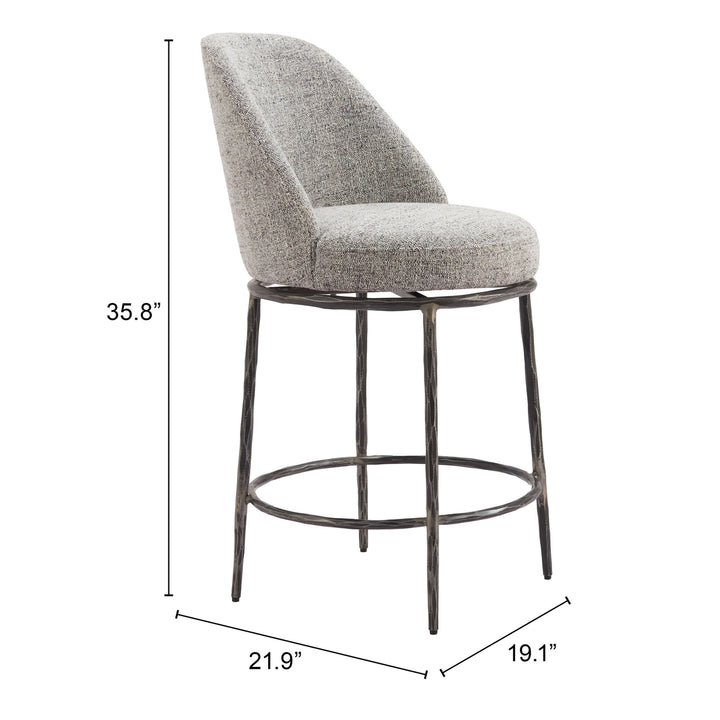 Nordhavn Swivel Counter Stool Gray Image 9