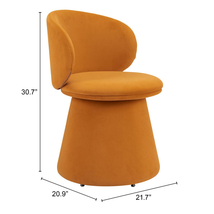 Oblic Swivel Dining Chair Orange Image 8