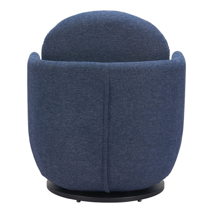 Bant Swivel Chair Blue Boucle Fabric Sturdy Plywood Frame Modern Design Image 4