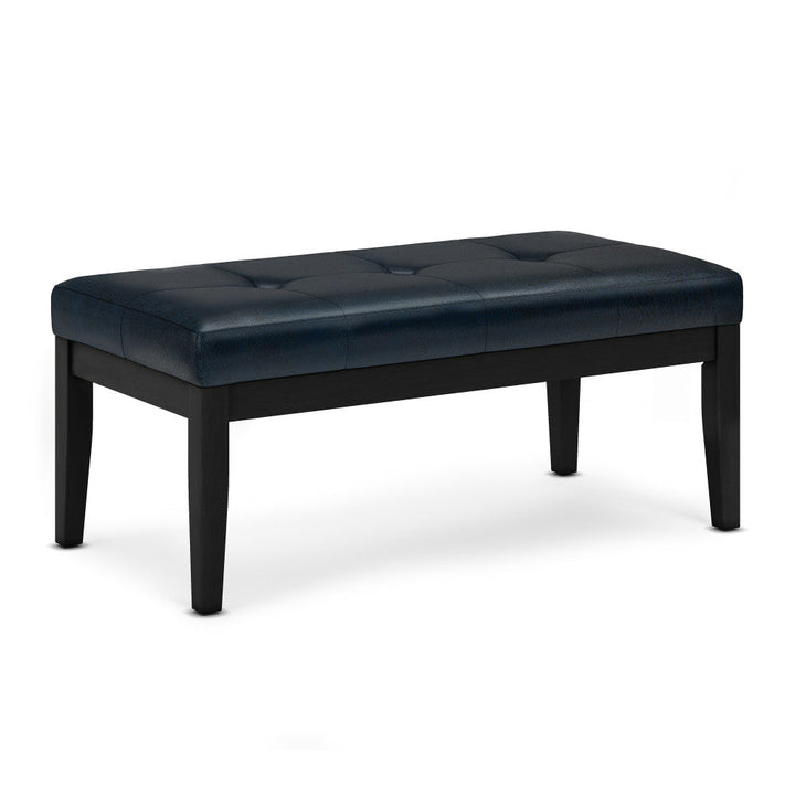 Lacey Ottoman Bench Distressed Vegan Leather 42.5 Inch Contemporary Design Image 5