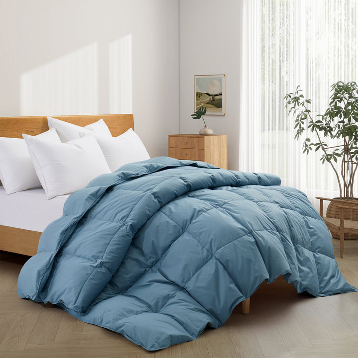 All Season Organic Cotton Comforter Filled with Down and Feather Fiber Image 11