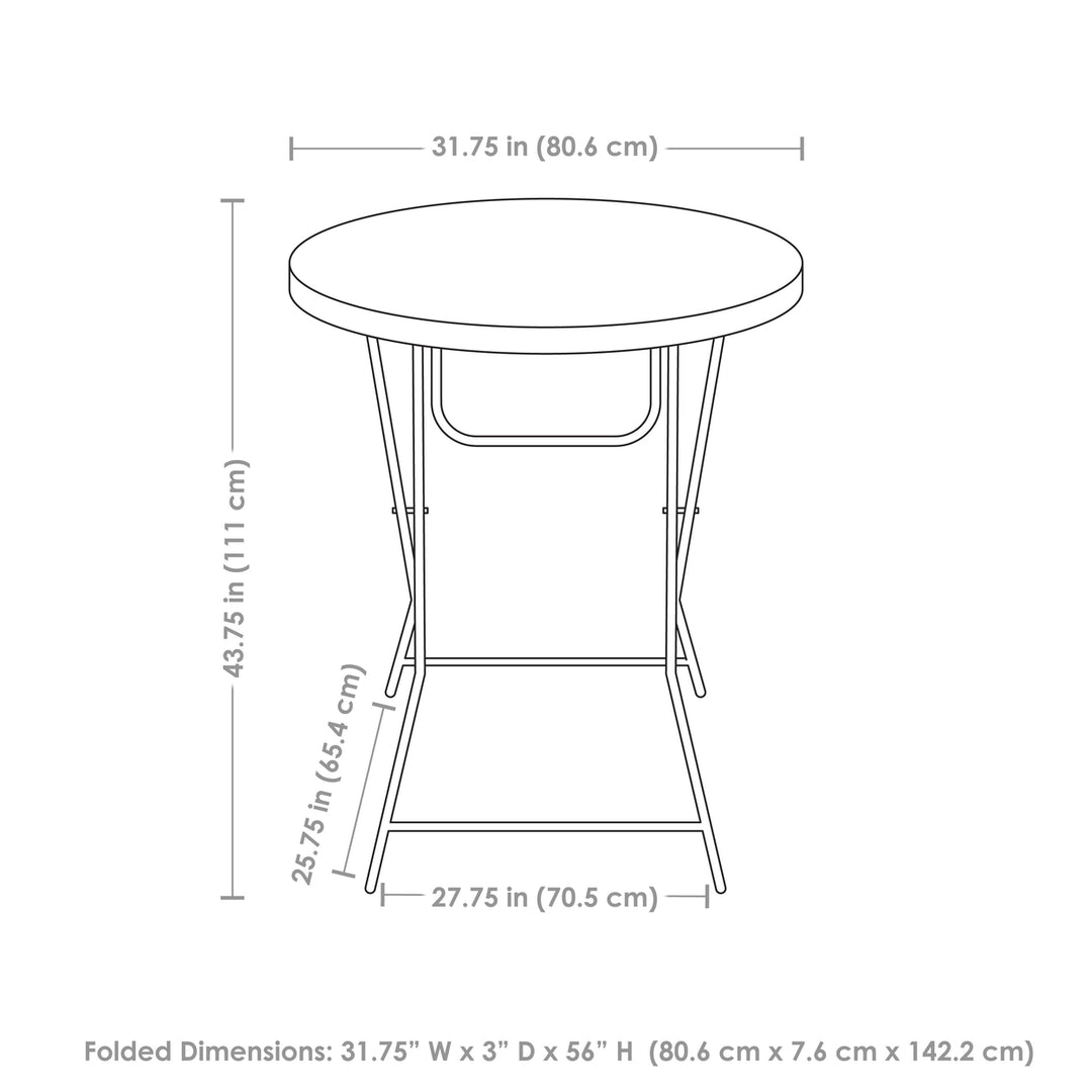 Sunnydaze Folding Round Patio Bar-Height Table - 31.75 in - Gray Image 2