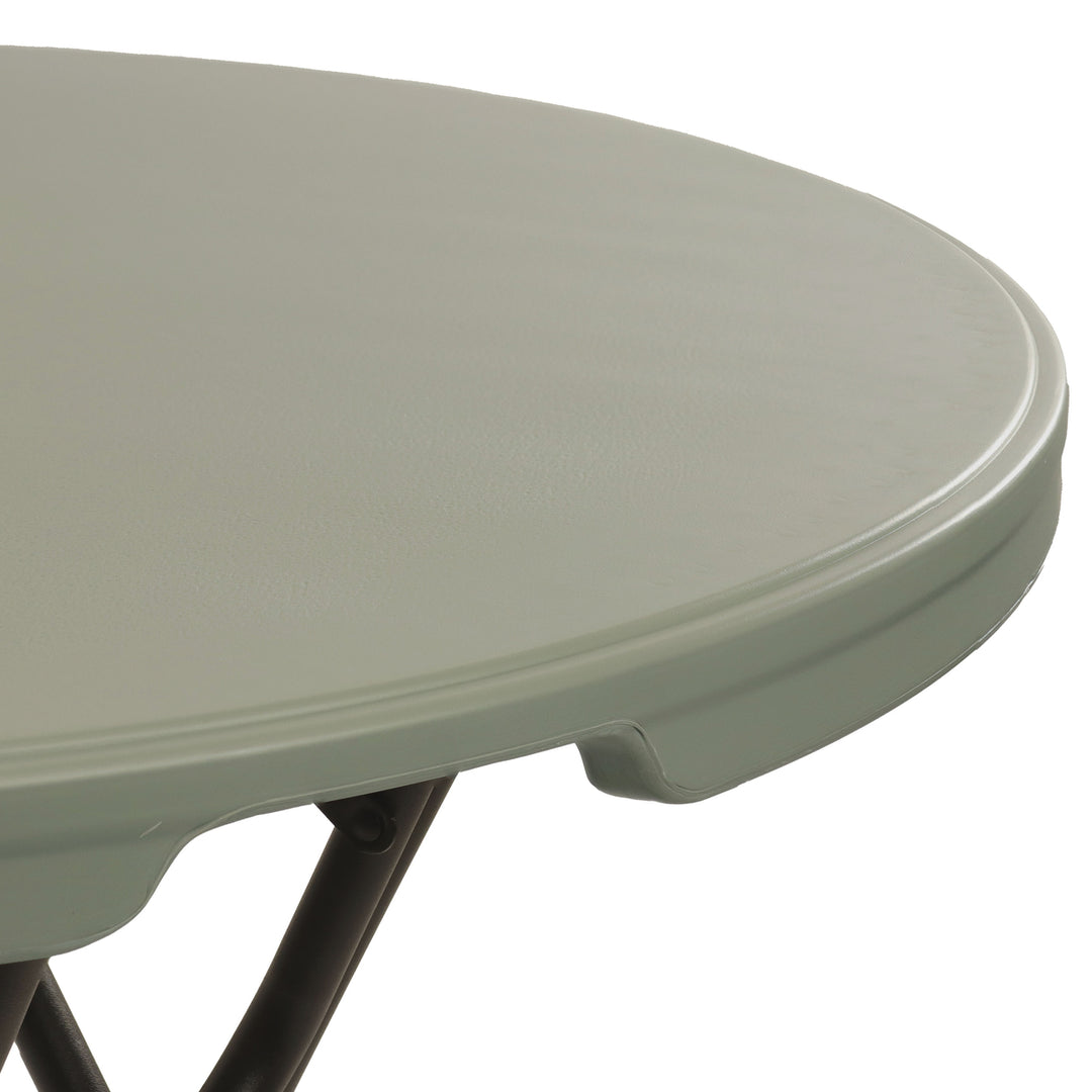 Sunnydaze Folding Round Patio Bar-Height Table - 31.75 in - Gray Image 9