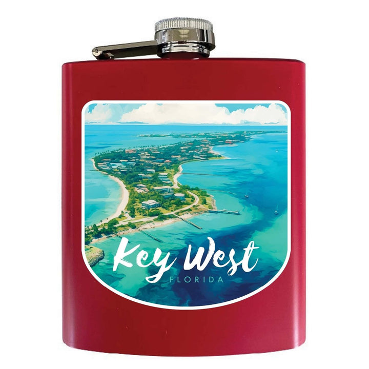 Key West Florida Design A Souvenir 7 oz Steel Flask Matte Finish Image 1