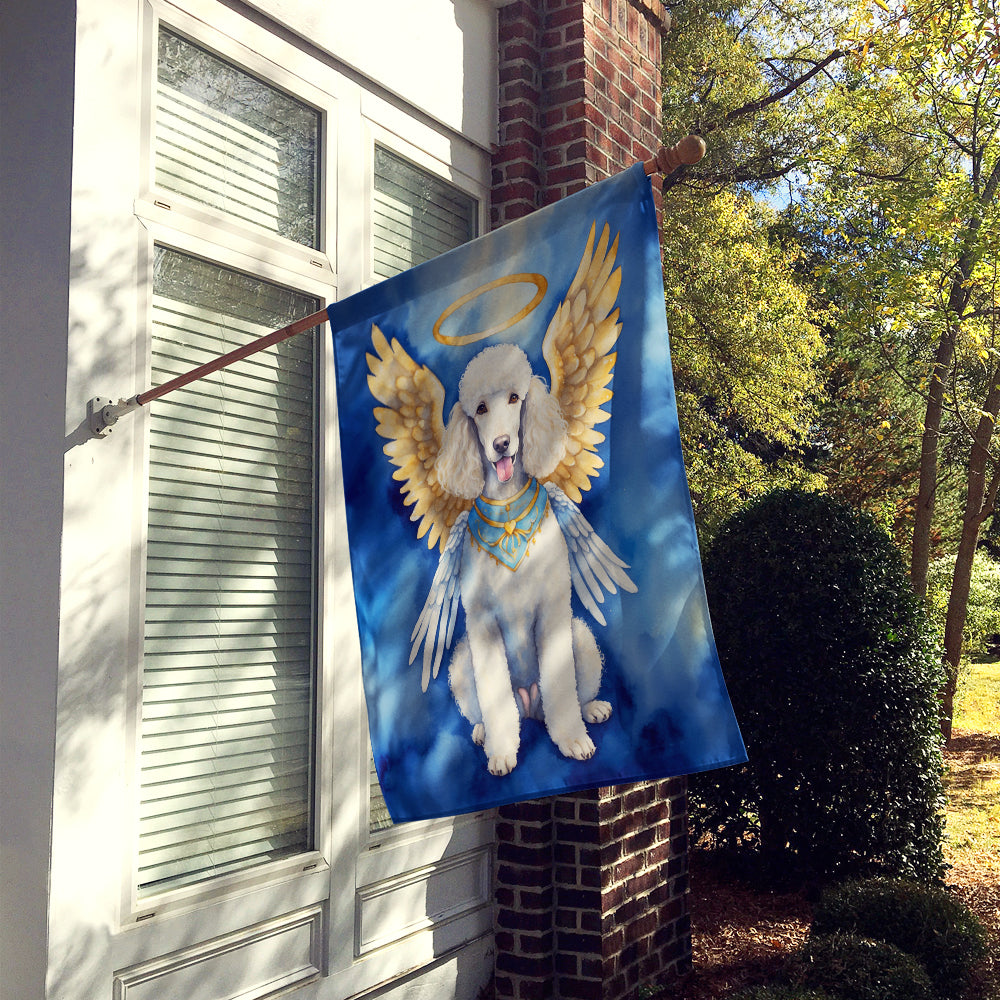 White Poodle My Angel House Flag Image 2