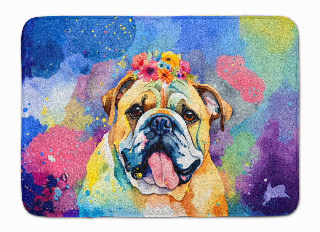 English Bulldog Hippie Dawg Memory Foam Kitchen Mat Image 1