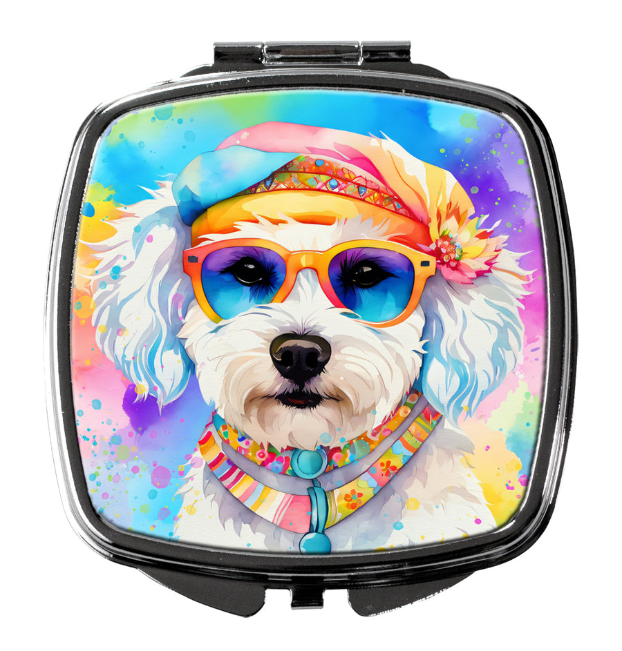 Bichon Frise Hippie Dawg Compact Mirror Image 1