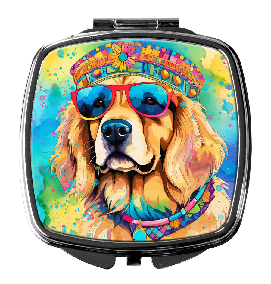 Golden Retriever Hippie Dawg Compact Mirror Image 1