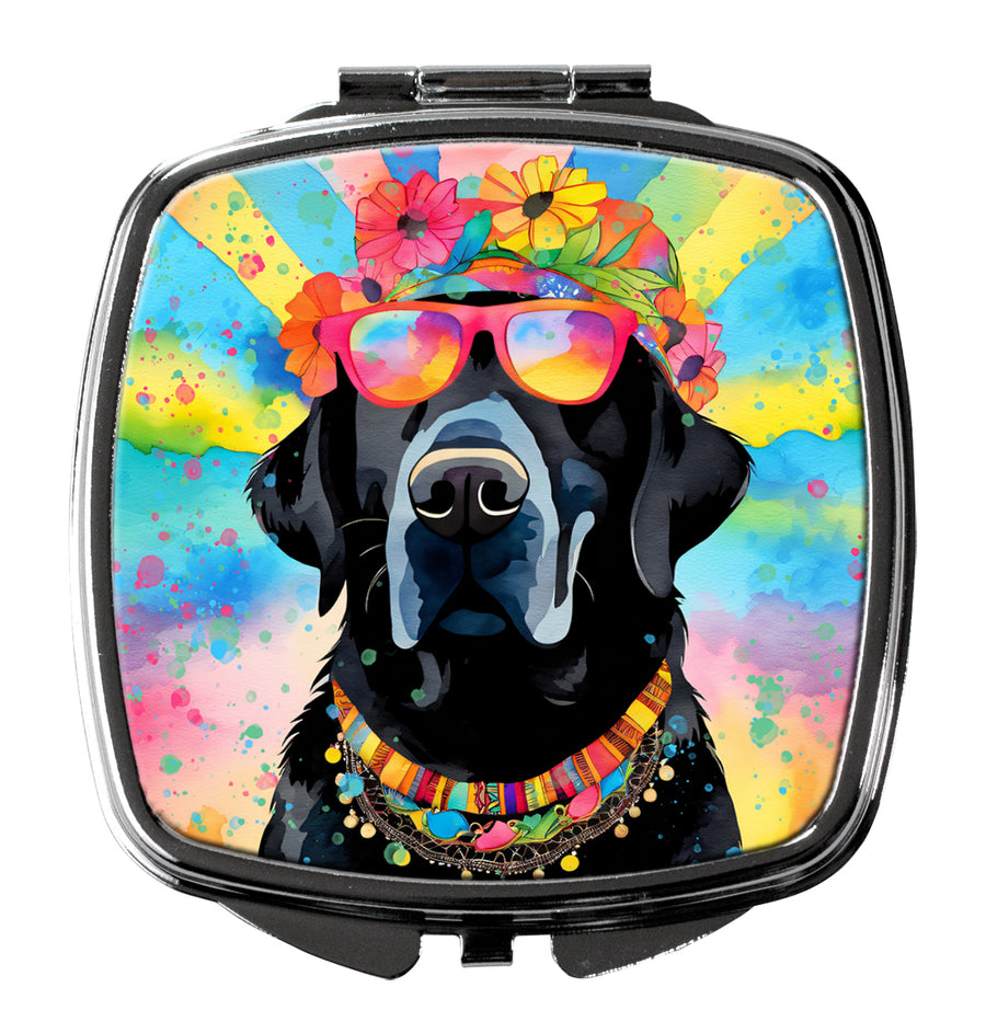 Black Labrador Hippie Dawg Compact Mirror Image 1