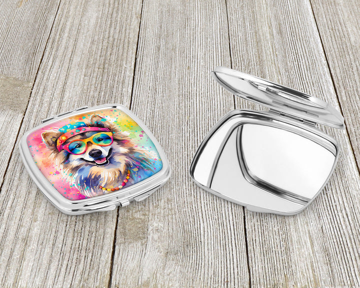Keeshond Hippie Dawg Compact Mirror Image 3
