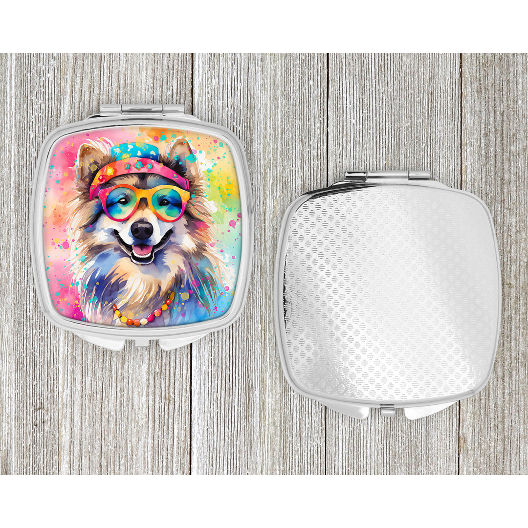 Keeshond Hippie Dawg Compact Mirror Image 4