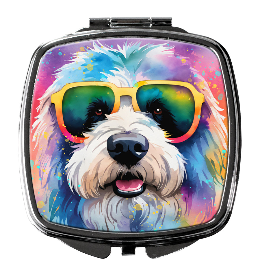Old English Sheepdog Hippie Dawg Compact Mirror Image 1
